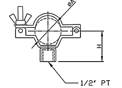 Round Tube Hanger, 1/2 ich PT