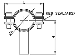 Round Tube Hanger with Pipe, Red Seal (ABS)