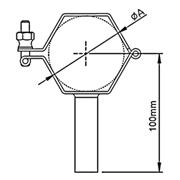 SMS Hex. Tube Hanger with Pipe, Hex Nut