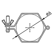 SMS Hex. Tube Hanger, Wing Nut