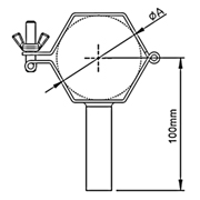 SMS Hex. Tube Hanger with Pipe, Wing Nut